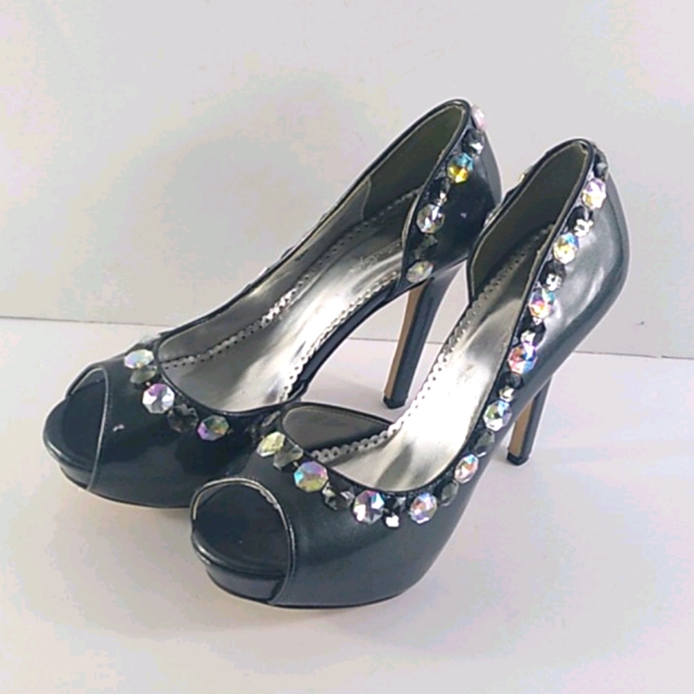 Johnathan Kayne Galactica Pewter Heels Size 9.5